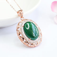 Natural Malachite Pigeon Egg Pendant Female Color Treasure Pendant Jewelry Accessories