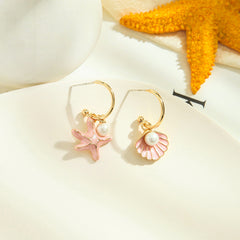 Shell pearl earrings