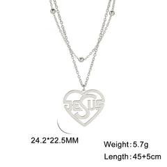 Cross Female Men's Stainless Steel Pendant Necklace