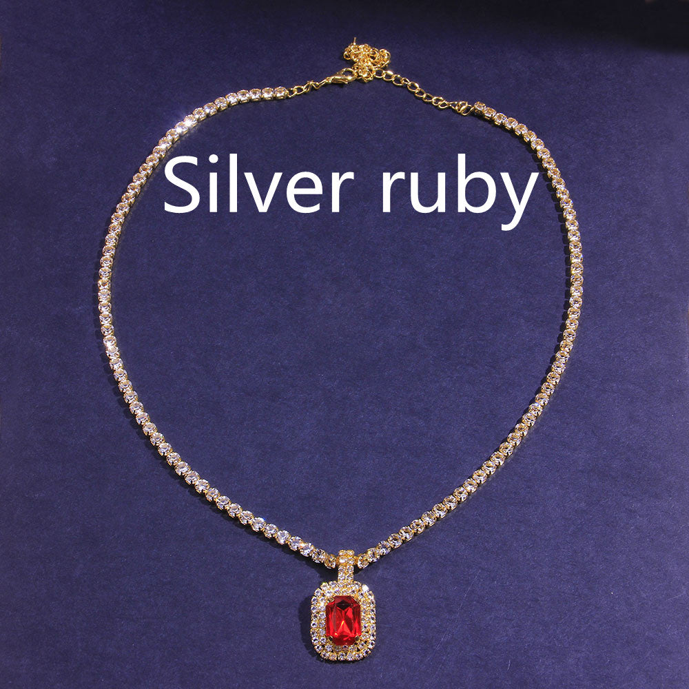 Simple Ruby Clavicle Chain European And American Fashion Jewelry - FASHIONKULTUR