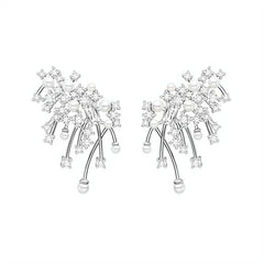 Fashion And Fully-jewelled Pearl Stud Earrings