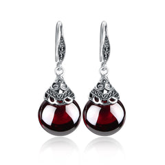 Vintage Round Garnet Earrings - FASHIONKULTUR