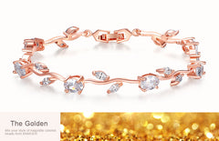 Plated crystal ladies bracelet