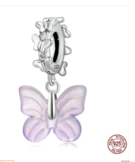 Glass Butterfly Accessories S925 Sterling Silver Pendant - FASHIONKULTUR