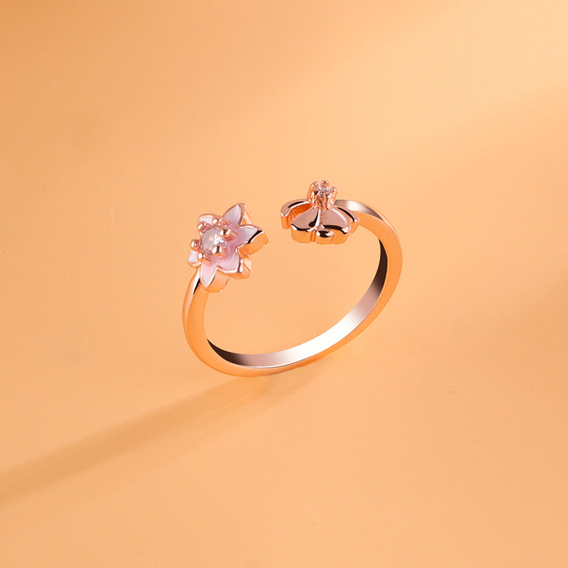 Korean Style Sakura Ring Women's Autumn And Winter Fairy Lovely Fancy - FASHIONKULTUR