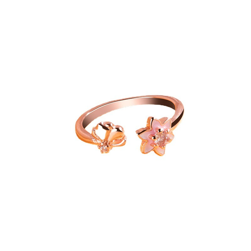 Korean Style Sakura Ring Women's Autumn And Winter Fairy Lovely Fancy - FASHIONKULTUR