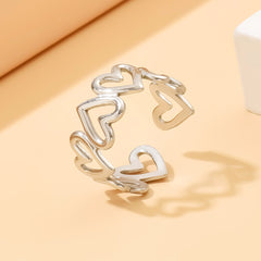 Titanium Adjustable Fashion Heart-shaped Stainless Steel Ring - FASHIONKULTUR