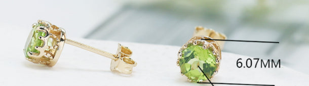 Natural Olivine Stud Earrings For Women - FASHIONKULTUR