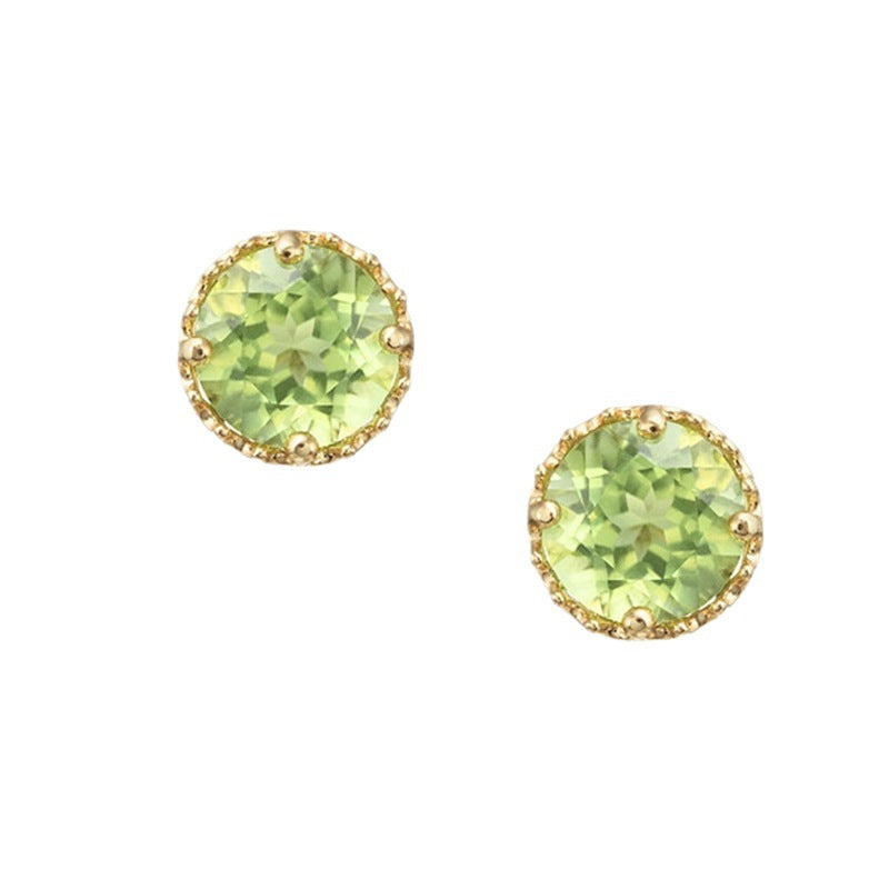 Natural Olivine Stud Earrings For Women - FASHIONKULTUR