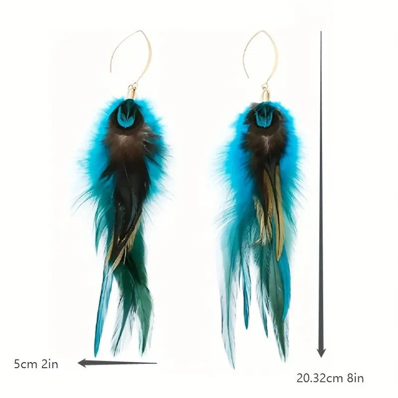 Ethnic Feather Earrings Long Retro - FASHIONKULTUR