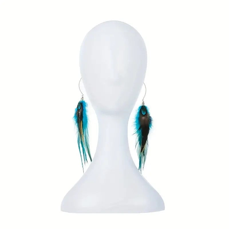 Ethnic Feather Earrings Long Retro - FASHIONKULTUR