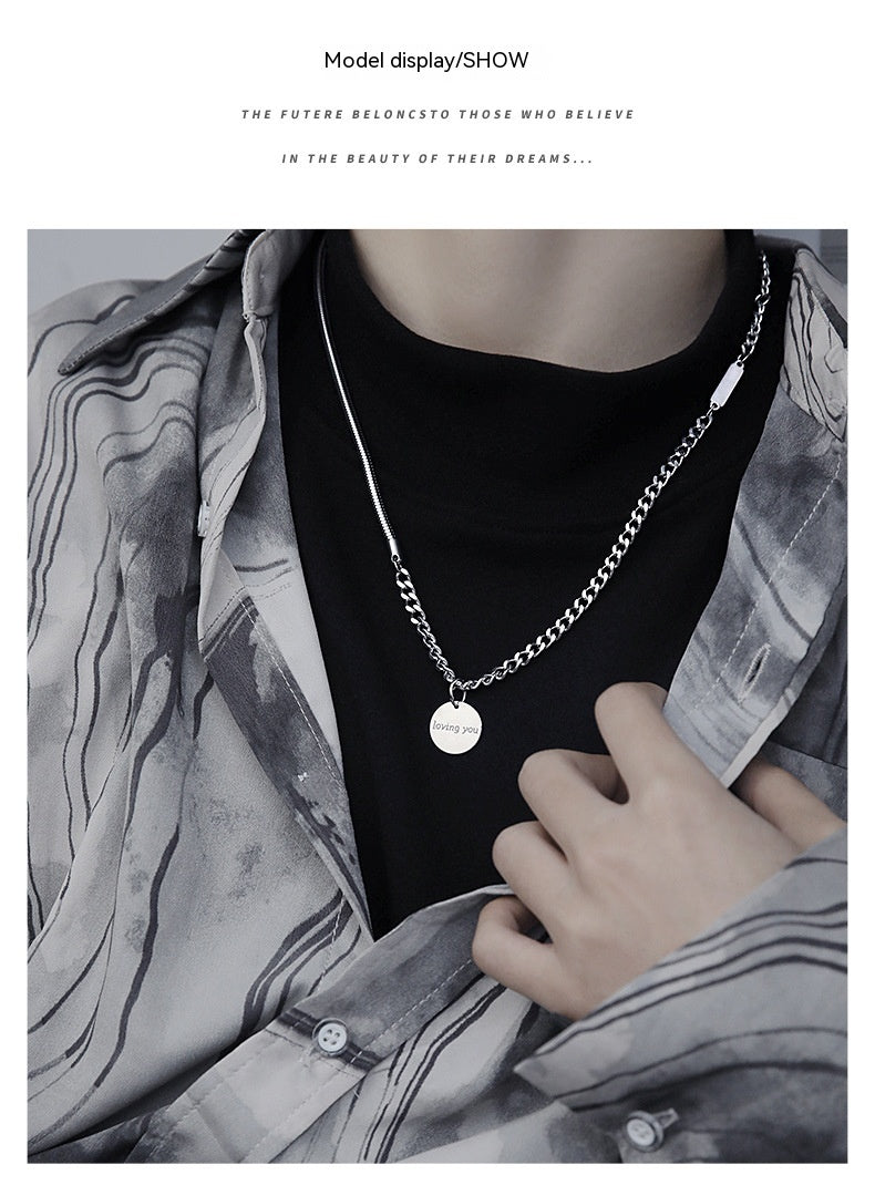 Korean Ins Style Men's Titanium Steel Necklace - FASHIONKULTUR