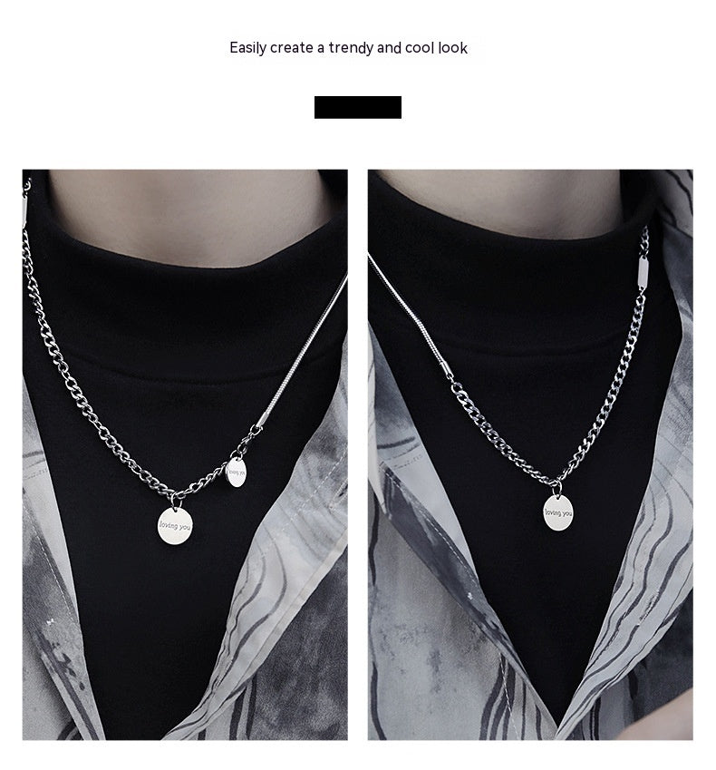 Korean Ins Style Men's Titanium Steel Necklace - FASHIONKULTUR