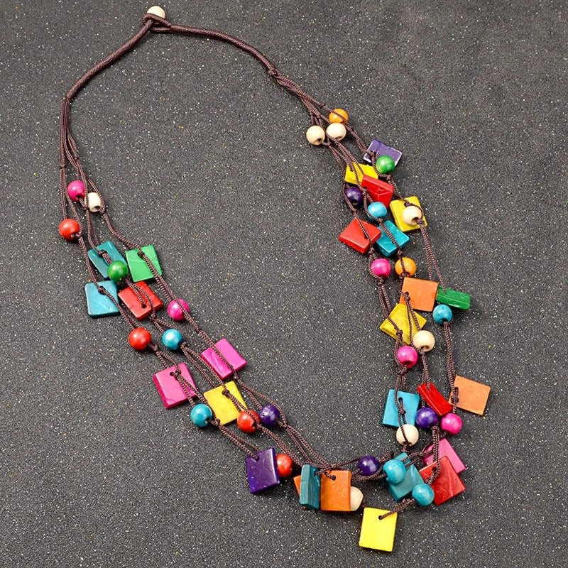 Bohemian Retro Exaggerated And Personalized Ethnic Style Color Necklace - FASHIONKULTUR