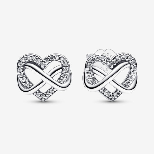 Sterling Silver S925 Heart Shape With Diamond Stud Earrings - FASHIONKULTUR