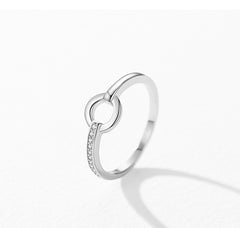 Female S925 Silver Ring Geometric Design Ring Ornament