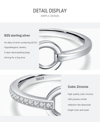 Female S925 Silver Ring Geometric Design Ring Ornament