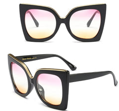 Women's Vintage Cat Eye Sunglasses Women Gradient Lens Sunglasses Glasses - FASHIONKULTUR