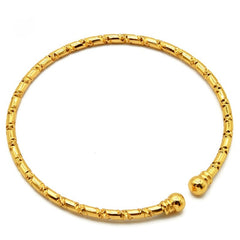 Bridal 24k Gold Plated Bracelet Ornament Women's Wedding Bell Leaf Pendant Bangle Jewellery - FASHIONKULTUR