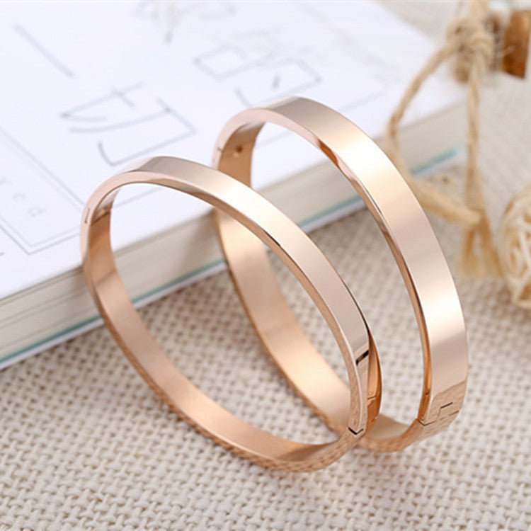 Rose gold smooth bracelet - FASHIONKULTUR