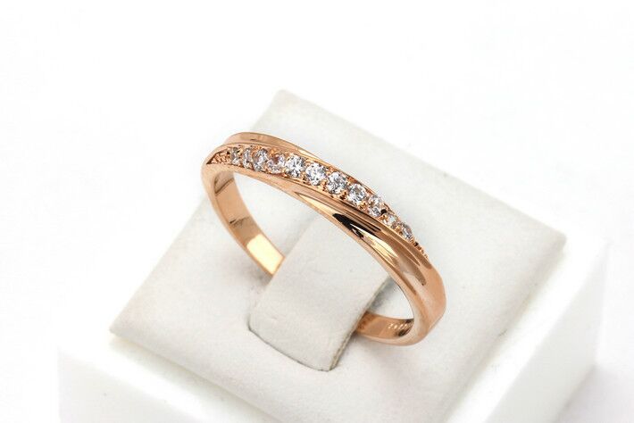 Korean version of the popular single row diamond jewelry micro inlaid zircon rose gold women's ring - FASHIONKULTUR