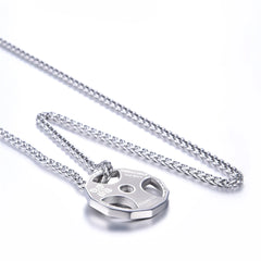 U7 sport jewelry stainless steel men fitness barbell gym necklace - FASHIONKULTUR