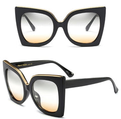 Women's Vintage Cat Eye Sunglasses Women Gradient Lens Sunglasses Glasses - FASHIONKULTUR