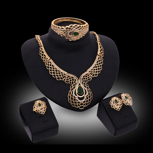 Four-piece Necklace, Earrings And Bracelets - FASHIONKULTUR