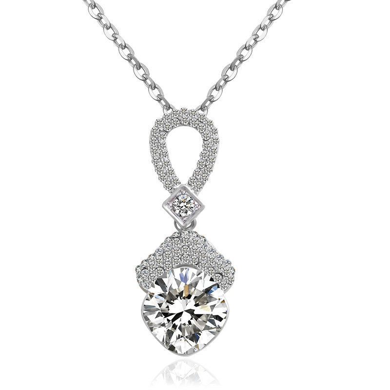 S010 Bride Necklace Earrings Set East Accessories 2 Sets Of Zircon Bride Jewelry Necklace Set - FASHIONKULTUR