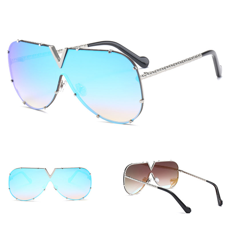 Sunglasses, men, women, men and women, sunglasses, frameless, rivet, personality glasses - FASHIONKULTUR