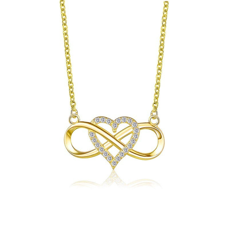 Knotted Love Necklace Cold Wind Simple 8 Heart Shaped