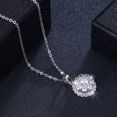 Ladies rotating sterling silver clavicle chain