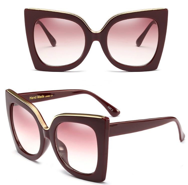 Women's Vintage Cat Eye Sunglasses Women Gradient Lens Sunglasses Glasses - FASHIONKULTUR