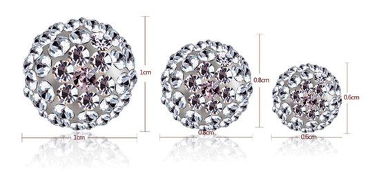 Temperament female earrings rhinestone earrings 6M 8M 10M Shambala ball plating jewelry full diamond earrings - FASHIONKULTUR