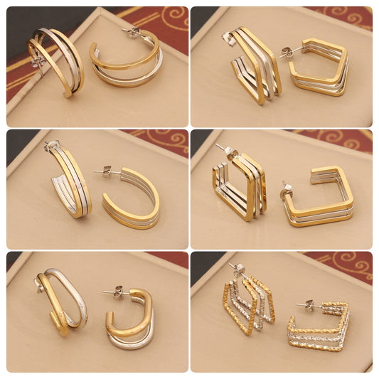 Personalized Linear Stainless Steel Earrings - FASHIONKULTUR
