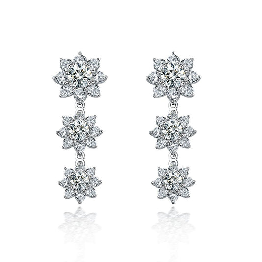 Sapphire Jewellery Floral Full Diamond Earrings - FASHIONKULTUR