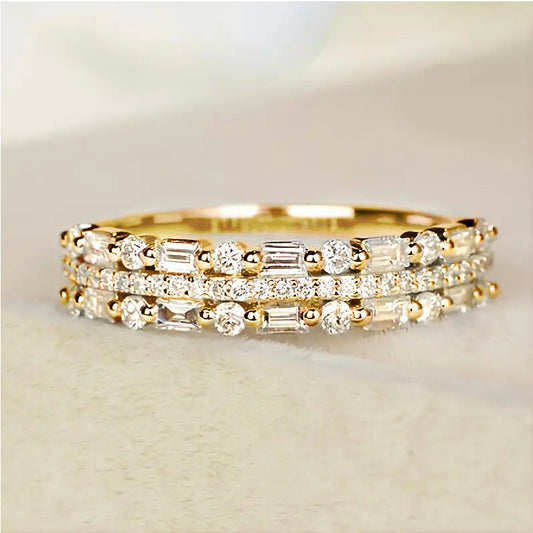 Multilayer Ring Three-layer Fine Circle Line Setting