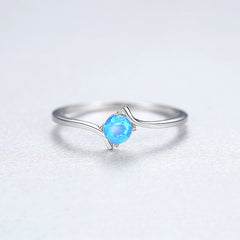 Women's Sterling Silver Ring Korean Version Inlaid Silver Australian Gemstones - FASHIONKULTUR