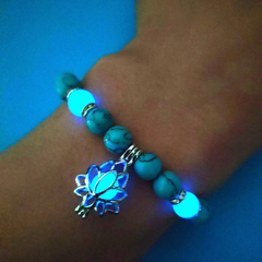 Energy Luminous Lotus Natural Stone Bracelet Yoga Healing Luminous Glow In The Dark Charm Beads Bracelet For Men Women Prayer Buddhism - FASHIONKULTUR