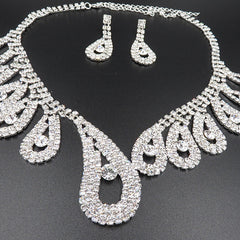 The New All-match Bride Bride Wedding Accessories Wholesale Diamond Suit Set Big Chain Necklace Set Wholesale