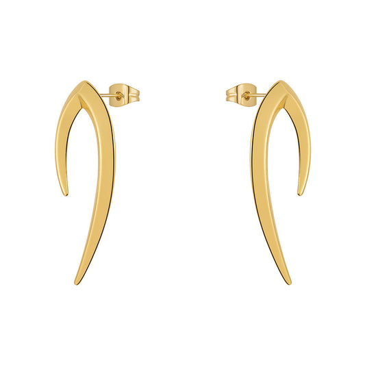 18K Gold Plating Brass Original Design Geometric Punk Sharp Cone Stud Earrings