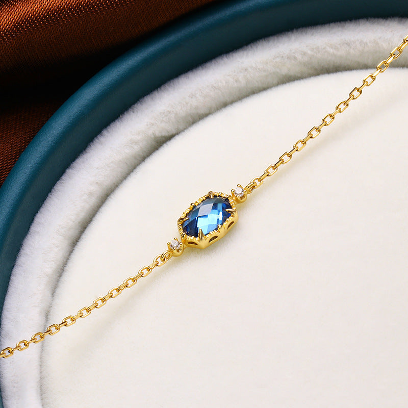 Retro Style Mysterious Sapphire Blue Zircon Bracelet - FASHIONKULTUR