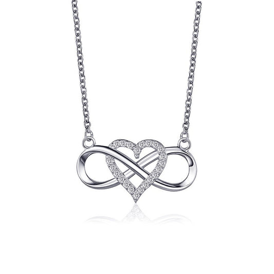 Knotted Love Necklace Cold Wind Simple 8 Heart Shaped