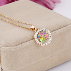 Bridal Necklace, earrings set, crystal jewelry, color gold, Korean pendant, new promotion, factory direct sales - FASHIONKULTUR