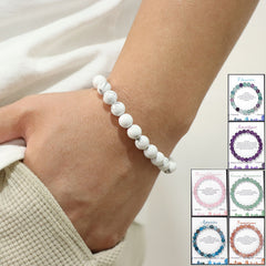 Simple And Natural Stone Handmade Elastic String Bracelet