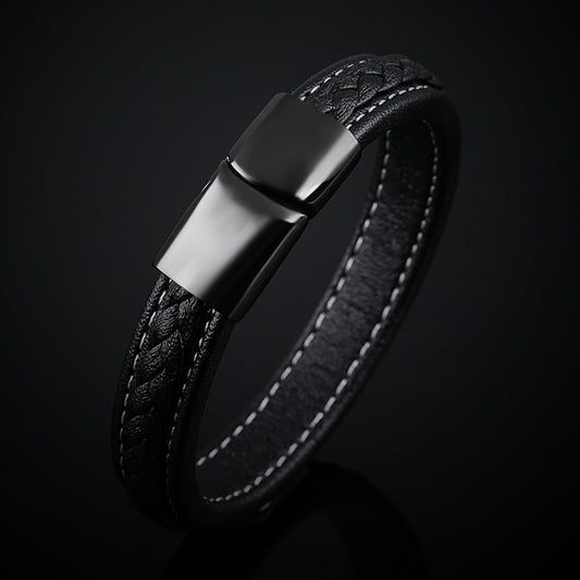 Black titanium steel bracelet - FASHIONKULTUR