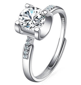 Platinum Diamond Ring Moissanite Ring D Color 1 Carat Opening - FASHIONKULTUR