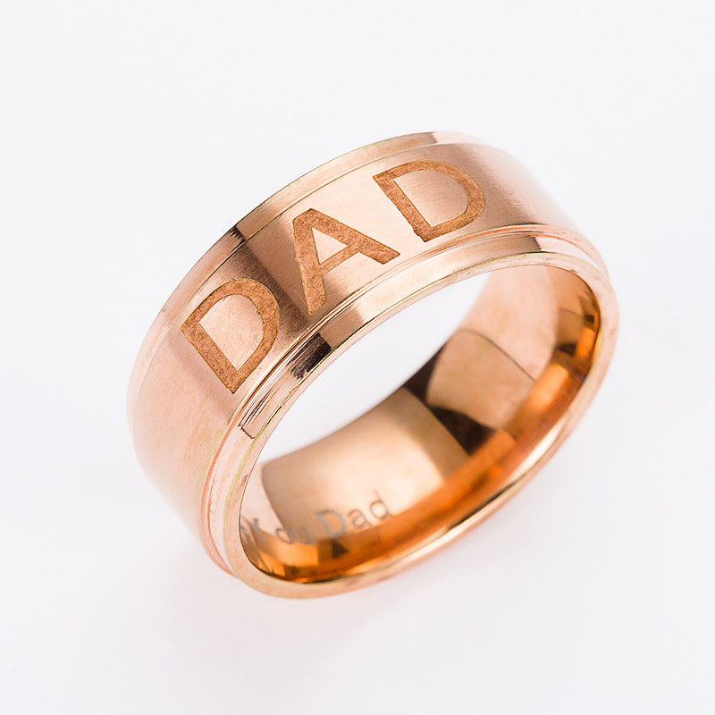 Monogram ring titanium steel ring - FASHIONKULTUR