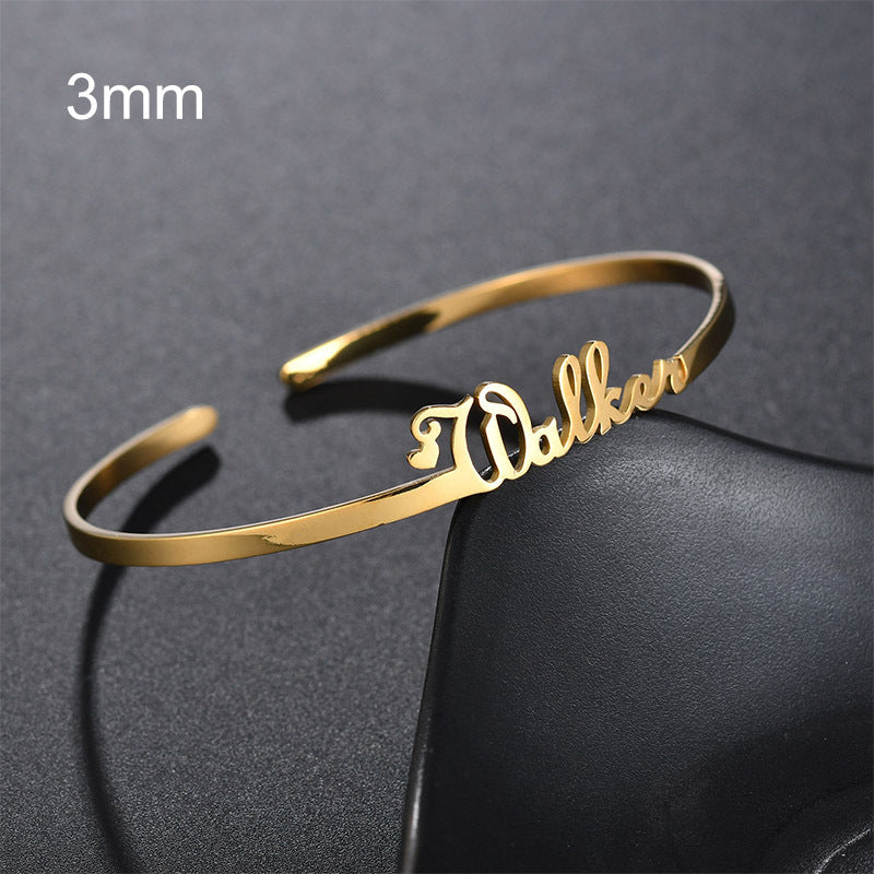 Customized Name Bracelet Personalized Custom Bangles Stainless Steel Jewelry - FASHIONKULTUR