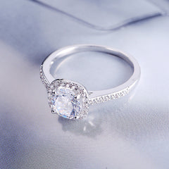 Wedding Rings for Women Silver Color Jewelry Luxury Rings Engagement Square Bague Cubic Zirconia - FASHIONKULTUR